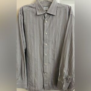 Ermengildo Zegna Multicolor Stripe button down shirt 100% Cotton SZ 17.5  (XL)